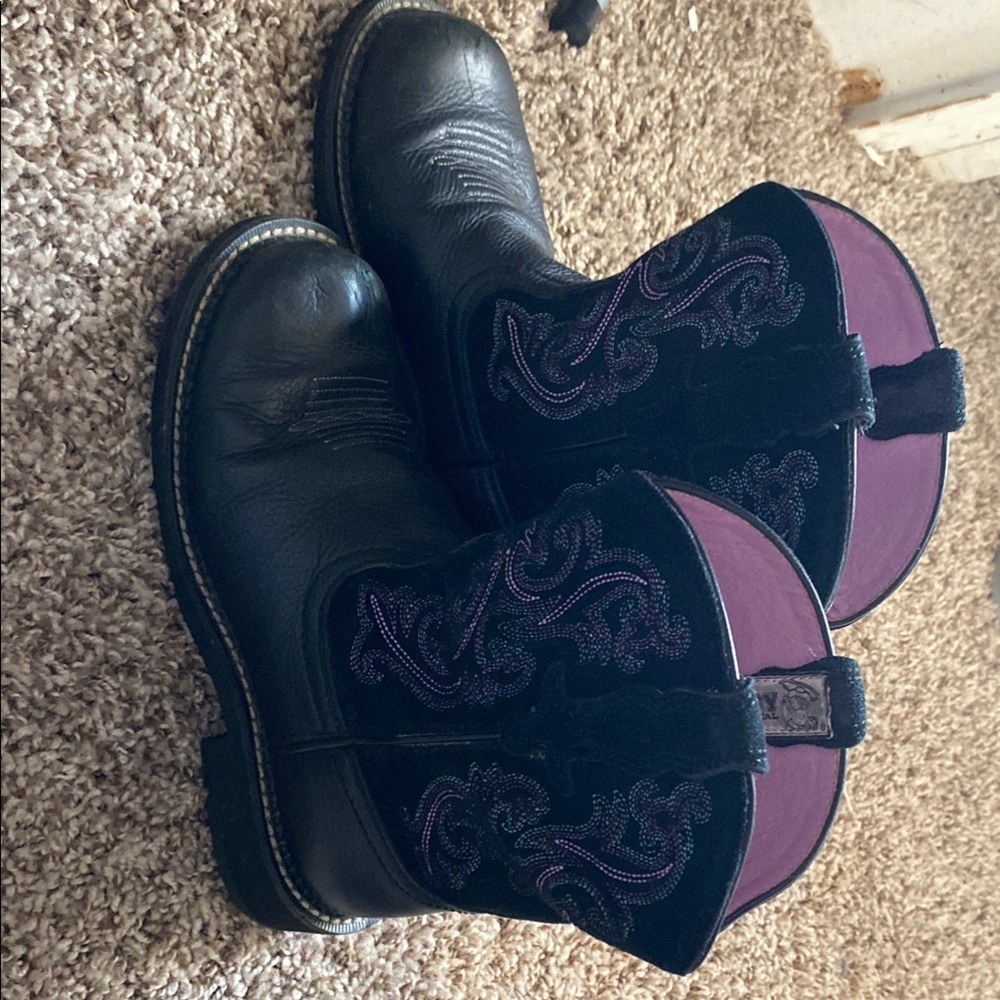 Black and Purple Boots